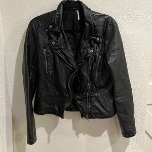 Free people Moto vegan leather jacket